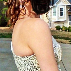 Delia’s semi formal dress, Sz 3, gold sequin top